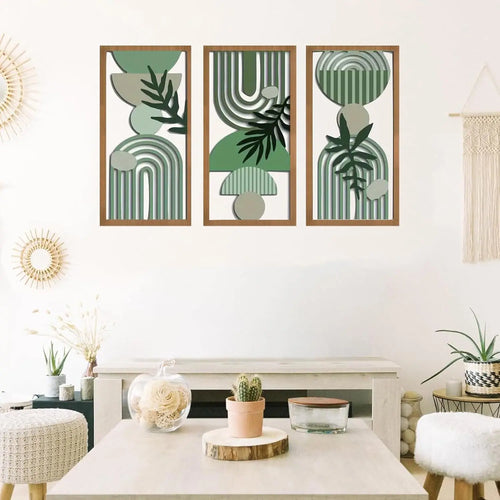 3pcs Bohemian Wooden Wall Art  Modern Home Decoration Perfect for Home, Office, Studio Decor,  Wall Hanging Artwork Decoration